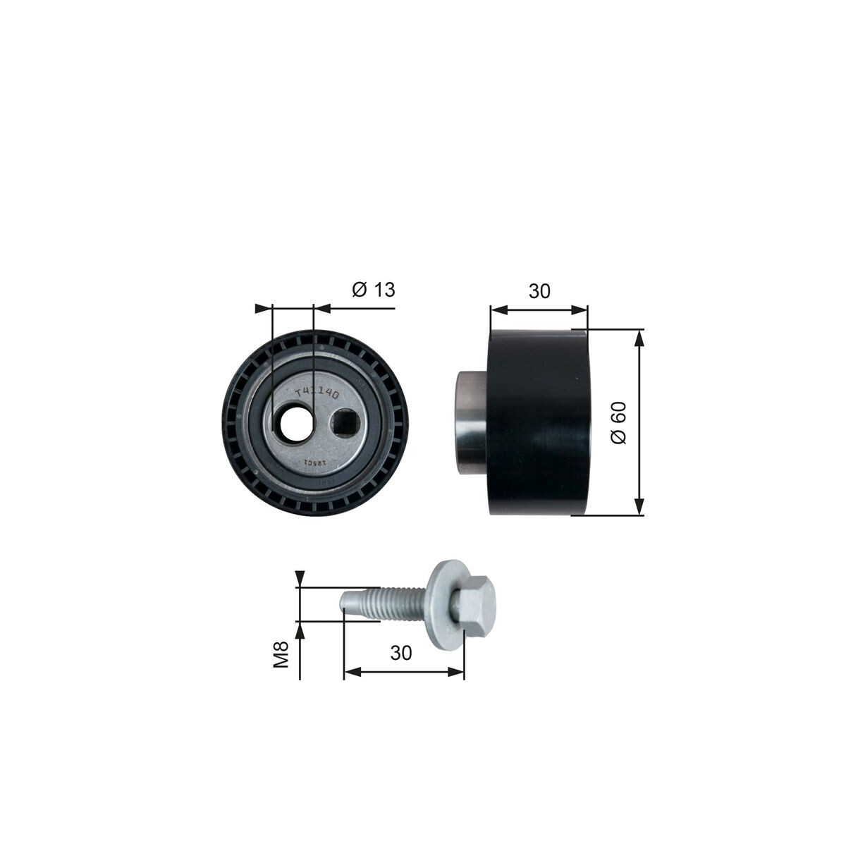 GATES Spannrolle, Zahnriemen T41140 für 0829.60