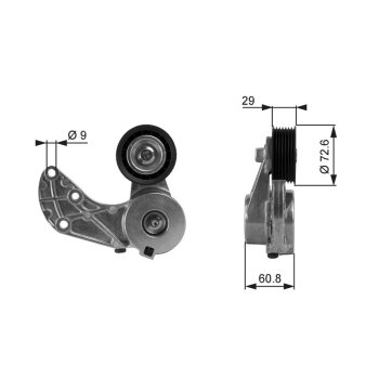 GATES Riemenspanner, Keilrippenriemen T38317 für...