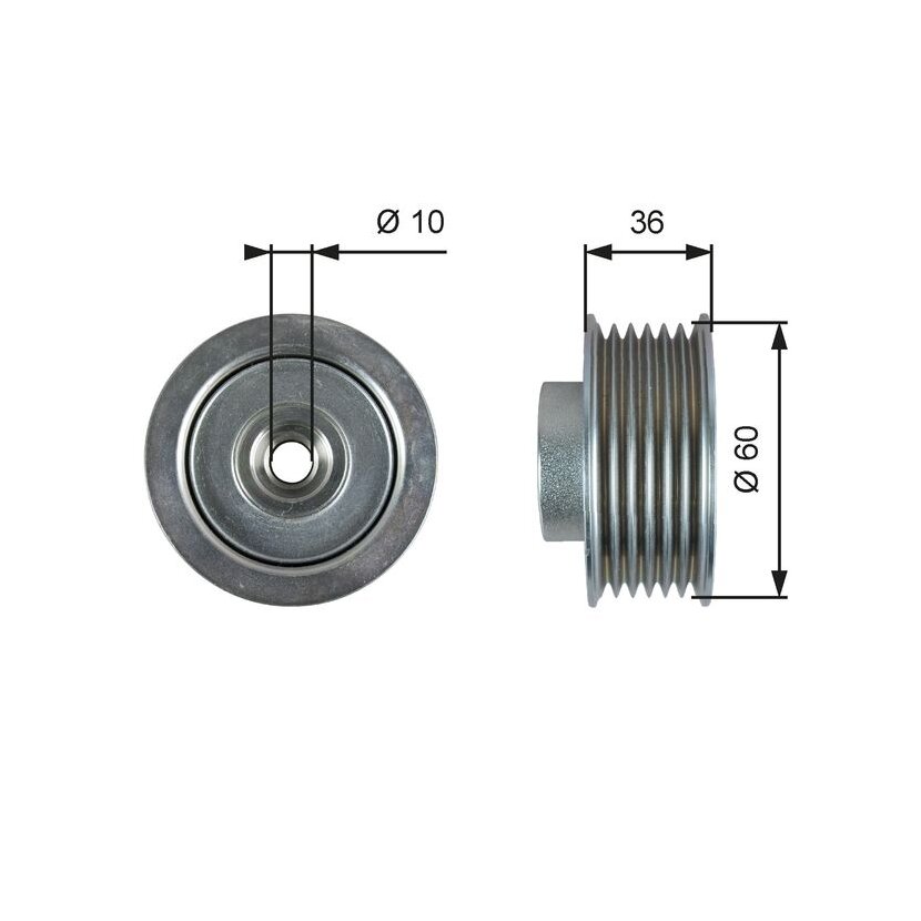 GATES Umlenk-/Führungsrolle, Keilrippenriemen T36753 für 4916065D40