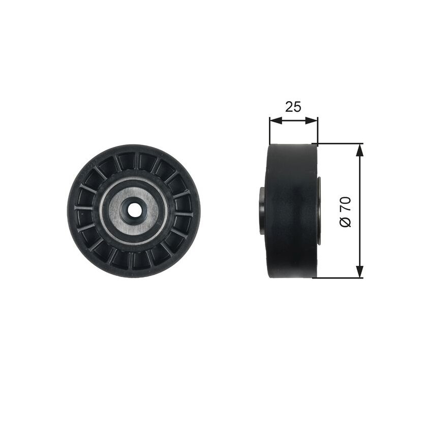 GATES Umlenk-/Führungsrolle, Keilrippenriemen T38095 für A1032000570