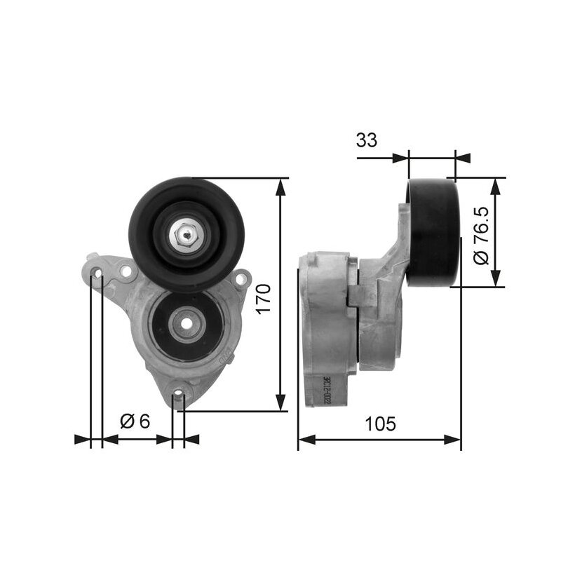 GATES Riemenspanner, Keilrippenriemen T38421 für 31170PND003