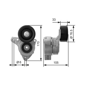 GATES Riemenspanner, Keilrippenriemen T38421 für...