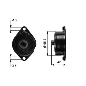 GATES Riemenspanner, Keilrippenriemen T39090 für 64...