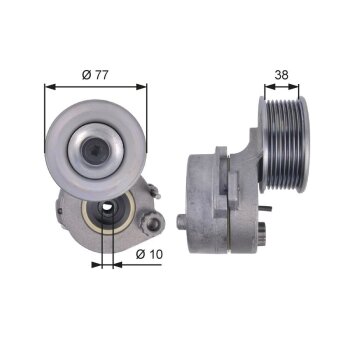 GATES Riemenspanner, Keilrippenriemen T38663 für...