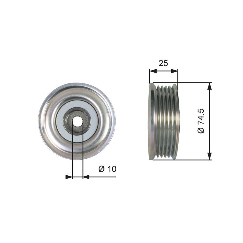 GATES Spannrolle, Keilrippenriemen T39285 für MD312403