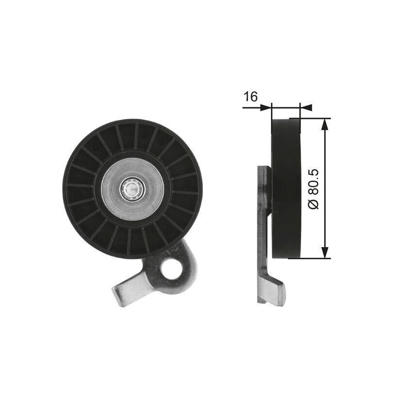 GATES Spannrolle, Keilrippenriemen T39060 für 46557129