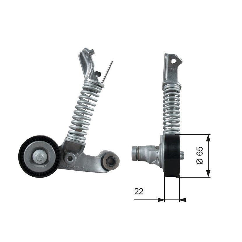 GATES Riemenspanner, Keilrippenriemen T39373 für 651 200 05 70