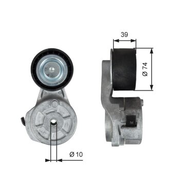 GATES Riemenspanner, Keilrippenriemen T38706 für...