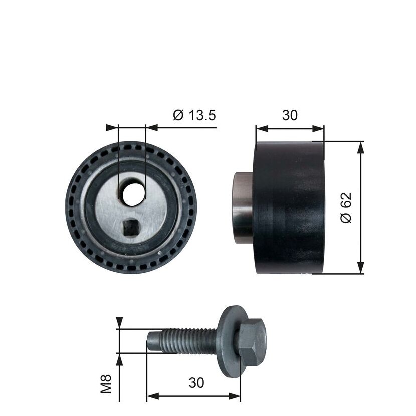 GATES Spannrolle, Zahnriemen T41282 für 0829.C3