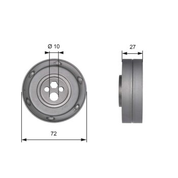 GATES Spannrolle, Zahnriemen T41216 für 078109243C