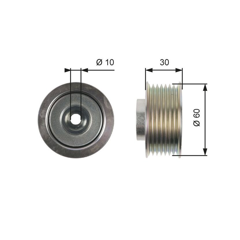 GATES Umlenk-/Führungsrolle, Keilrippenriemen T36406 für 4916067J00
