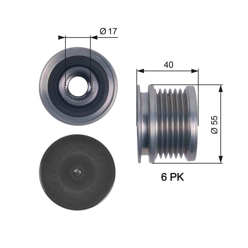 GATES Generatorfreilauf OAP7114 für 03G 903 119 B