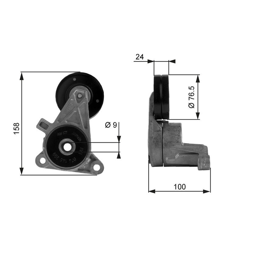 GATES Riemenspanner, Keilrippenriemen T38437 für 9179314