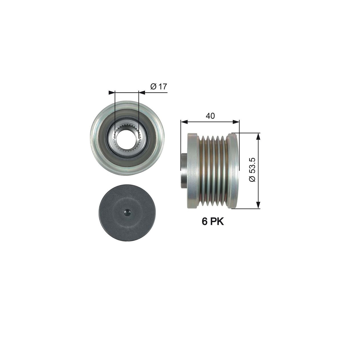 GATES Generatorfreilauf OAP7179 für 23151-JD20A