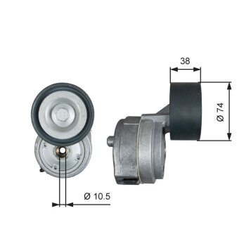 GATES Riemenspanner, Keilrippenriemen T38600 für...