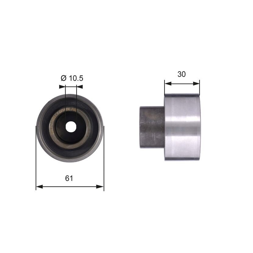 GATES Umlenk-/Führungsrolle, Zahnriemen T42053 für 7553565