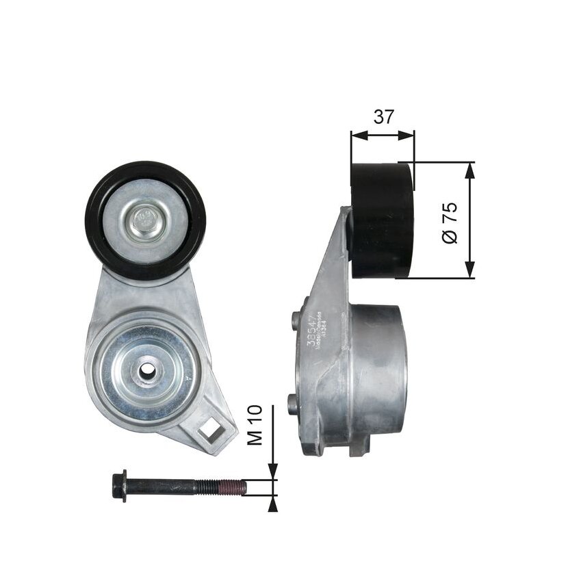 GATES Riemenspanner, Keilrippenriemen T38547 für 21257889
