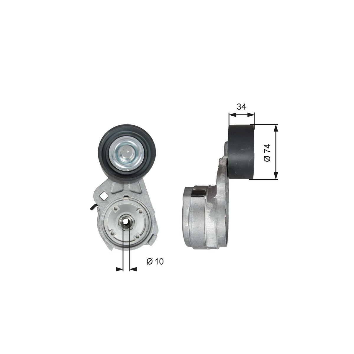 GATES Riemenspanner, Keilrippenriemen T38583 für 9062000770