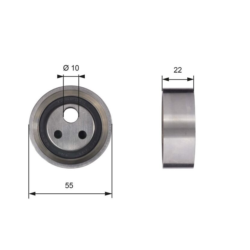 GATES Spannrolle, Zahnriemen T41155 für 13077-00QAJ