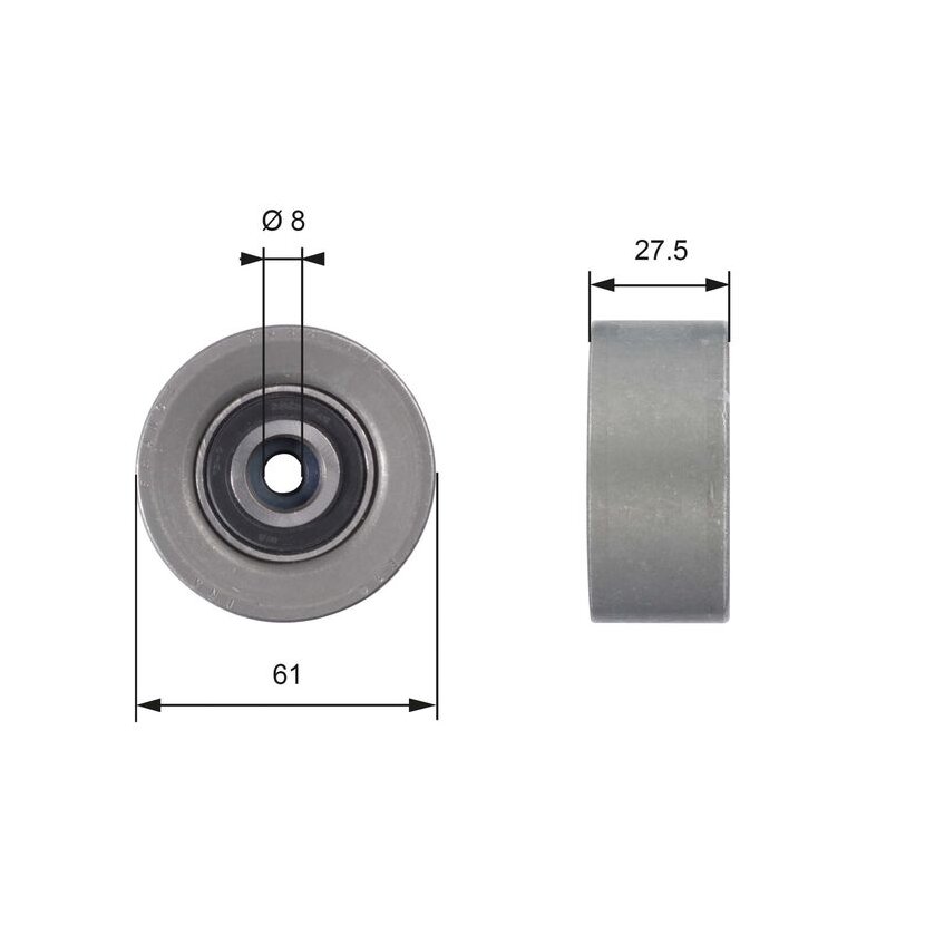 GATES Umlenk-/Führungsrolle, Zahnriemen T42151 für 71739801
