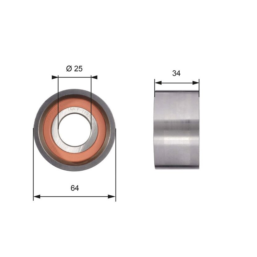 GATES Spannrolle, Zahnriemen T41234 für 0830.32