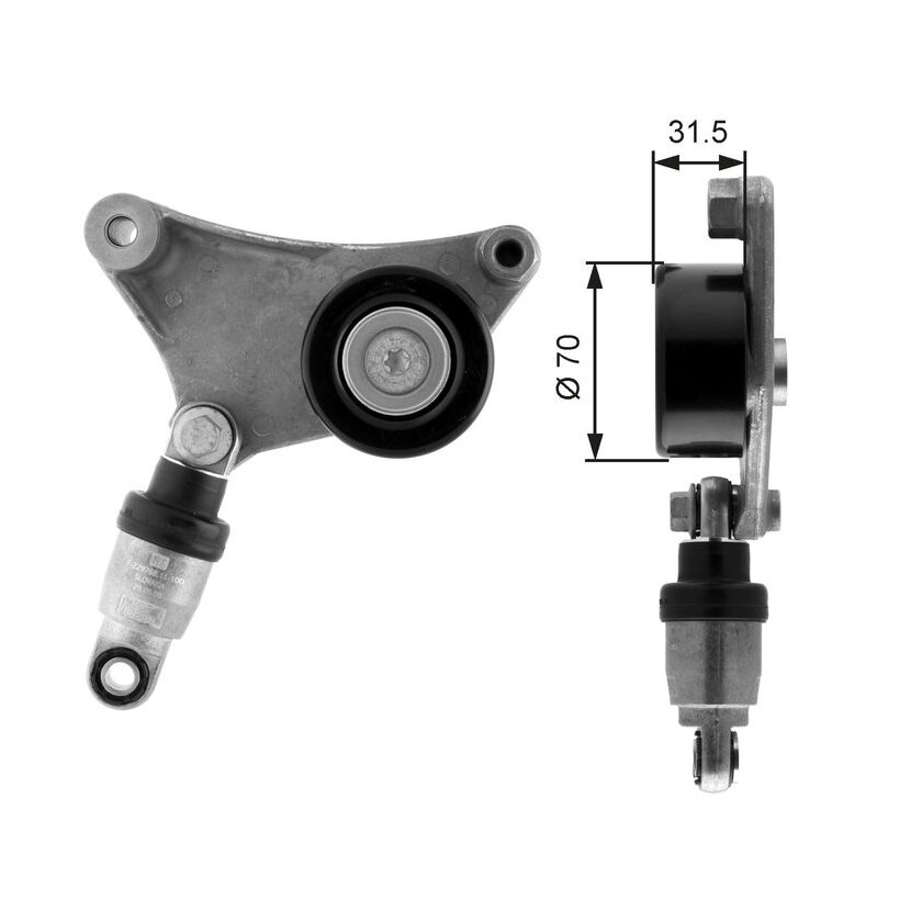 GATES Riemenspanner, Keilrippenriemen T38216 für 16620-0W110