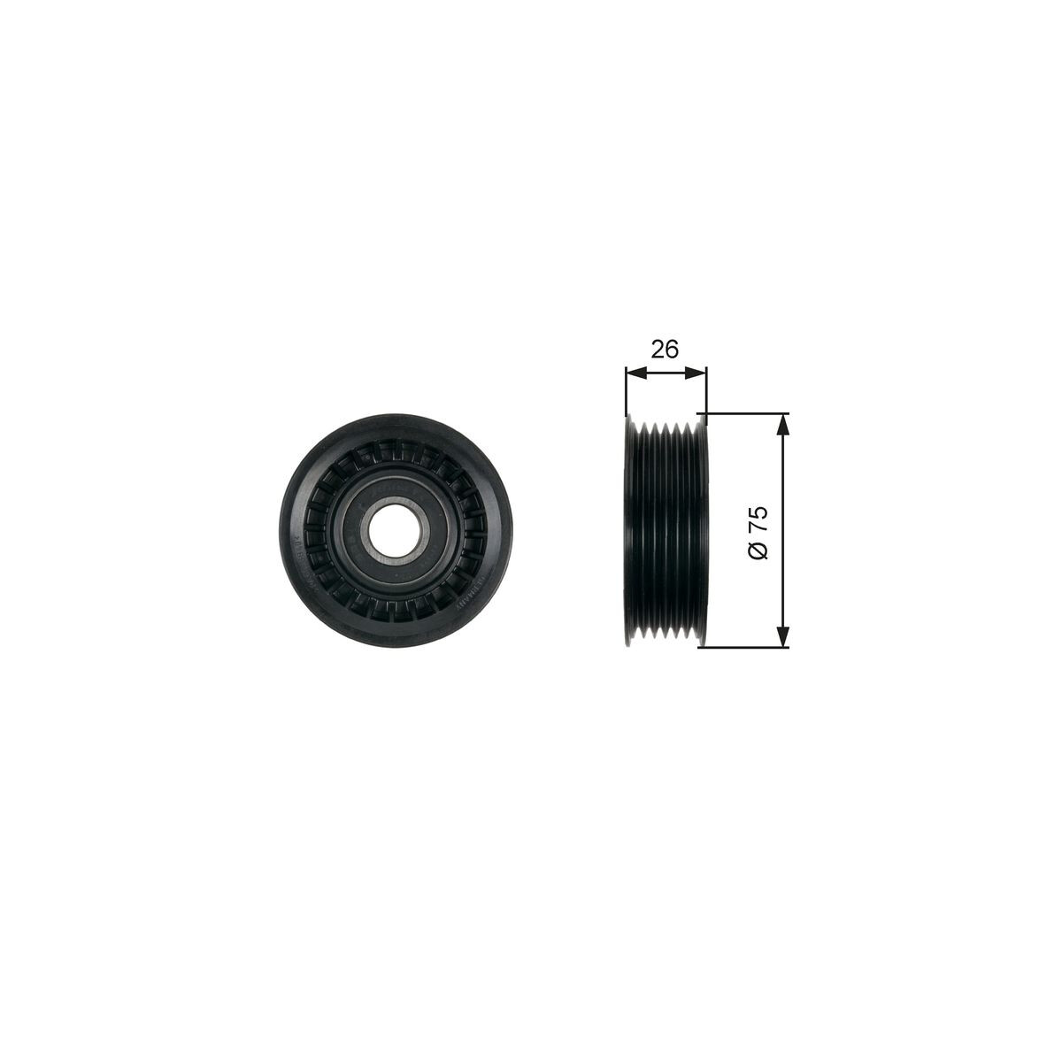 GATES Umlenk-/Führungsrolle, Keilrippenriemen T36476 für 8972292760