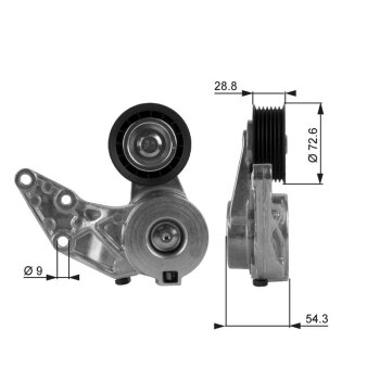 GATES Riemenspanner, Keilrippenriemen T38208 für...