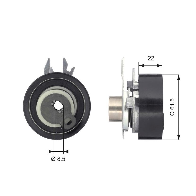 GATES Spannrolle, Zahnriemen T43061 für 030109243L