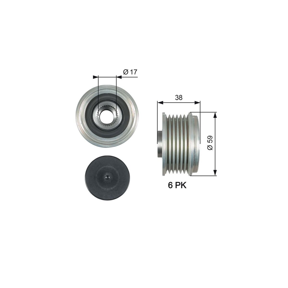 GATES Generatorfreilauf OAP7177 für 373222F000