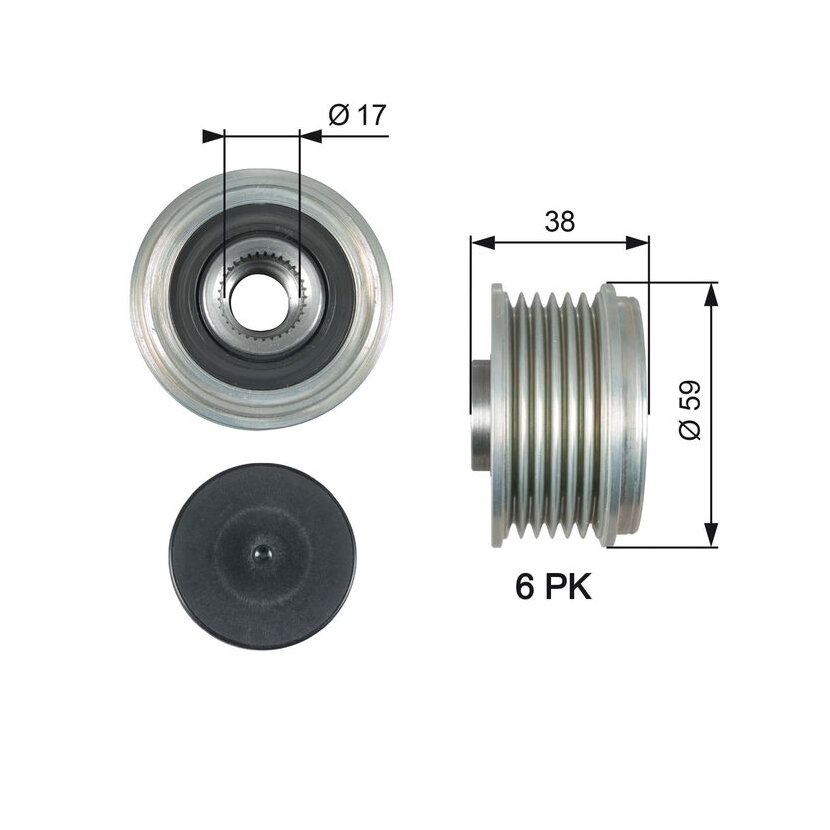 GATES Generatorfreilauf OAP7177 für 373222F000