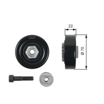 GATES Spannrolle, Keilrippenriemen T36408 für 96416331