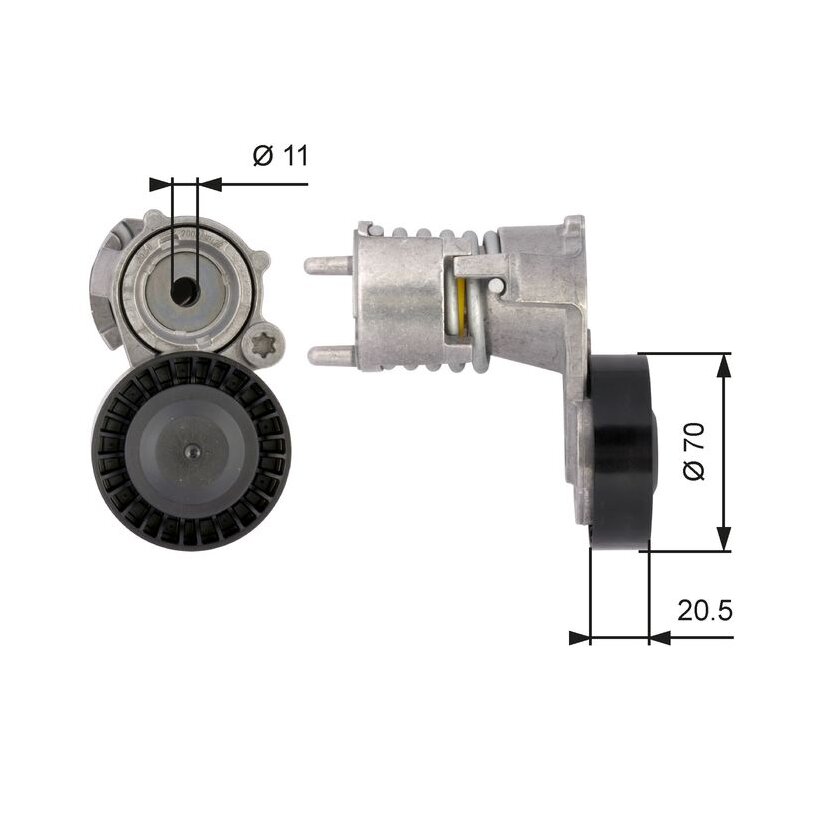 GATES Riemenspanner, Keilrippenriemen T39117 für 1540603