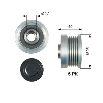 GATES Generatorfreilauf OAP7163 für 77364965