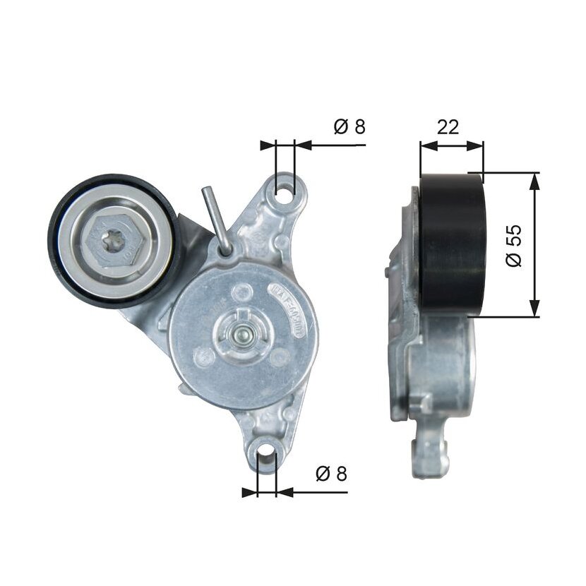 GATES Riemenspanner, Keilrippenriemen T39392 für 16620WA010