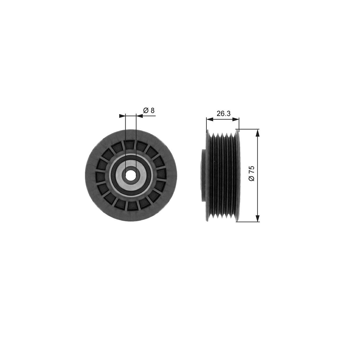 GATES Spannrolle, Keilrippenriemen T38092 für 6012000770
