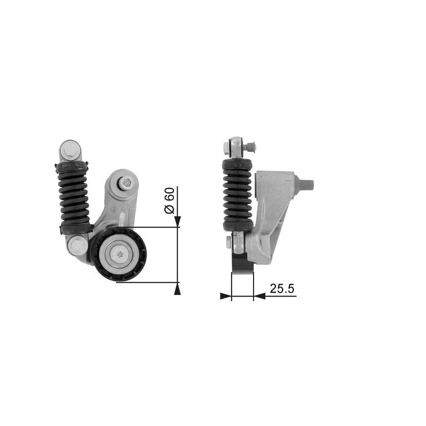 GATES Riemenspanner, Keilrippenriemen T38240 für 7700861810