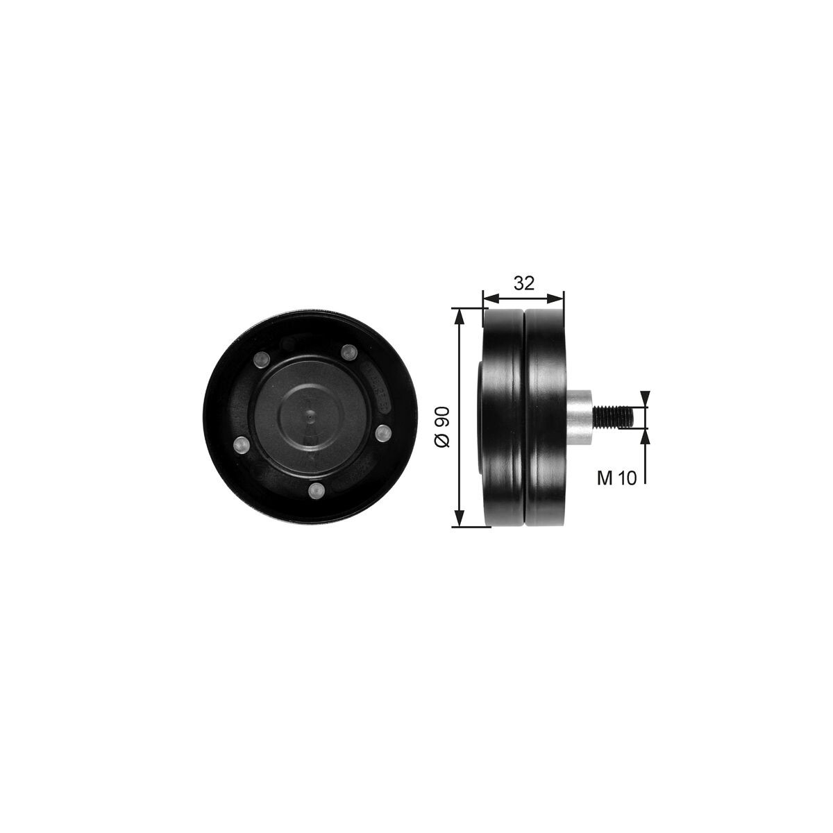 GATES Umlenk-/Führungsrolle, Keilrippenriemen T36187 für 1356457