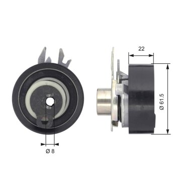 GATES Spannrolle, Zahnriemen T43046 für 030109243D