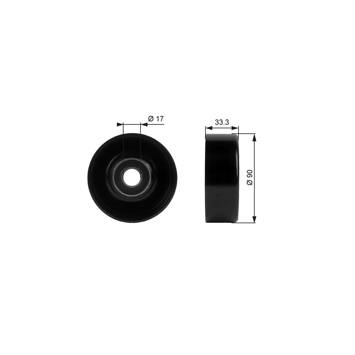 GATES Umlenk-/Führungsrolle, Keilrippenriemen T38033 für 53009508