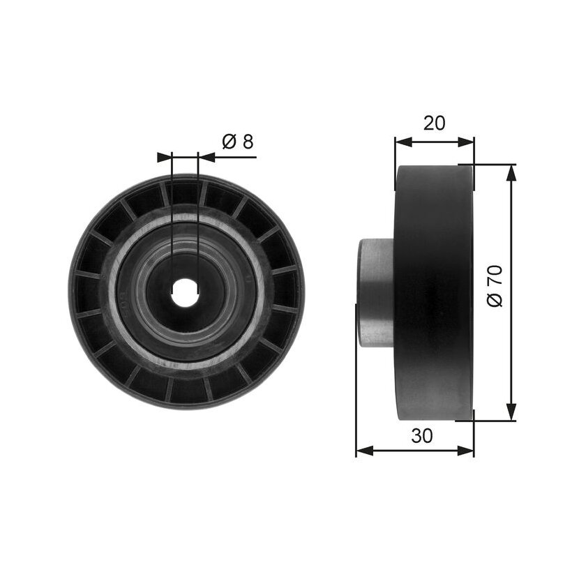 GATES Spannrolle, Keilrippenriemen T39059 für PQR10027