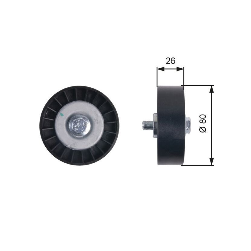 GATES Umlenk-/Führungsrolle, Keilrippenriemen T36404 für 46547564