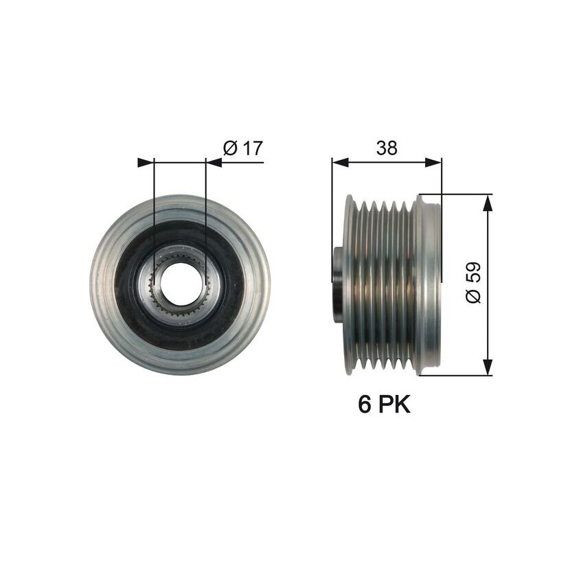 GATES Generatorfreilauf OAP7168 für 373222G500