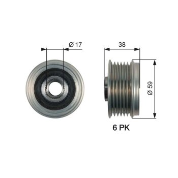 GATES Generatorfreilauf OAP7168 für 373222G500