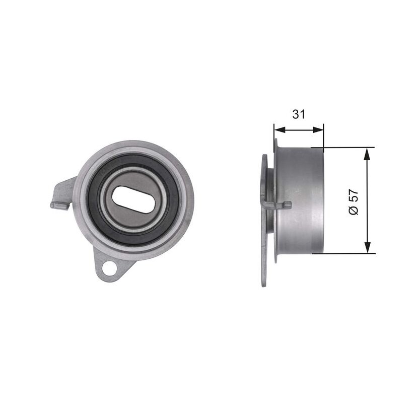 GATES Spannrolle, Zahnriemen T41211 für MD329976