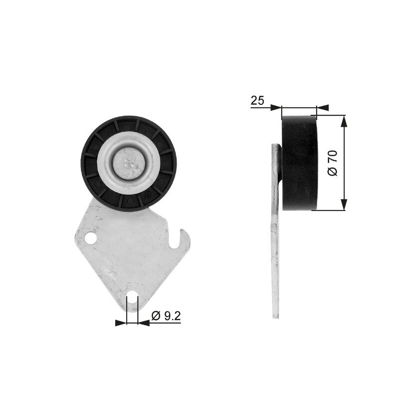 GATES Umlenk-/Führungsrolle, Keilrippenriemen T36068 für 5751.34