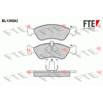 FTE Bremsbelagsatz, Scheibenbremse 9010081 für 1605089