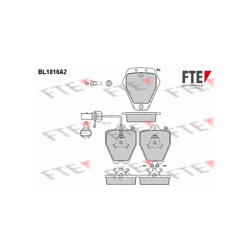 FTE Bremsbelagsatz, Scheibenbremse 9010394 für 4B0698151AE