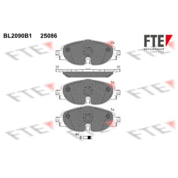 FTE Bremsbelagsatz, Scheibenbremse 9010675 für...