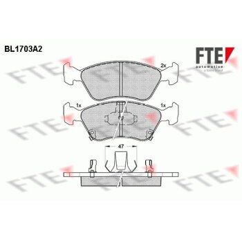 FTE Bremsbelagsatz, Scheibenbremse 9010308 für...